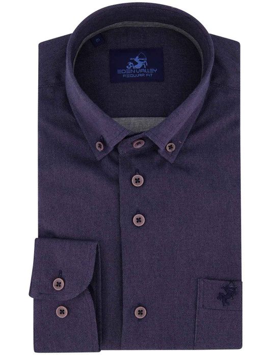 casual overhemd donkerblauw Eden Valley Regular Fit