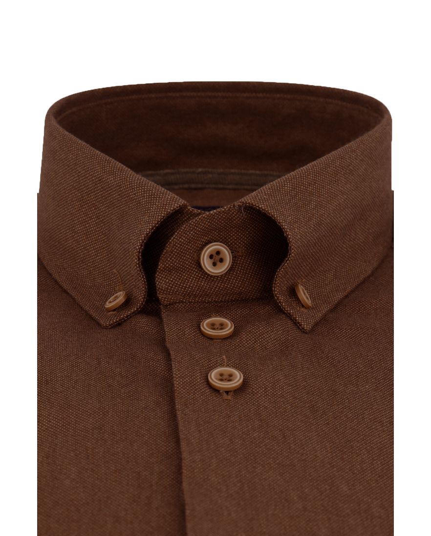 Eden Valley Regular Fit casual overhemd camel borstzak