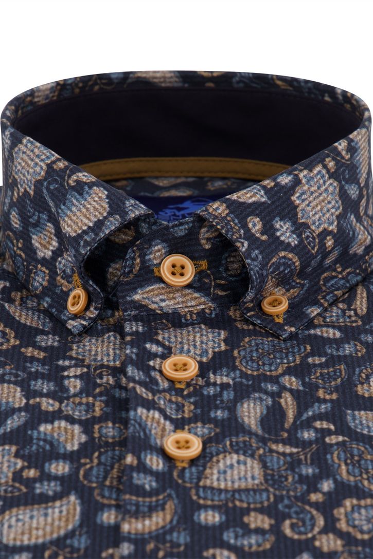 Casual overhemd Eden Valley Regular Fit donkerblauw stretch