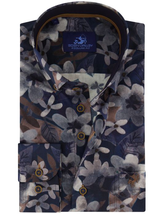 casual overhemd donkerblauw Eden Valley Regular Fit