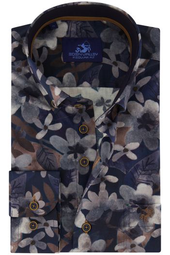 Eden Valley Casual overhemd Eden Valley Regular Fit donkerblauw bloemen
