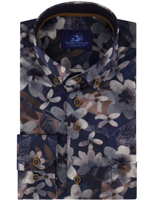 casual overhemd donkerblauw Eden Valley Regular Fit