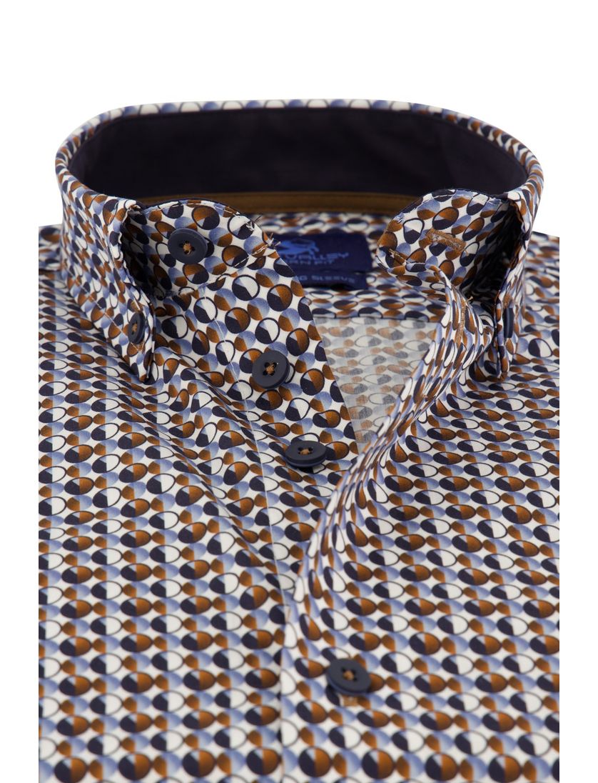 Eden Valley casual overhemd mouwlengte 7 bruin geprint