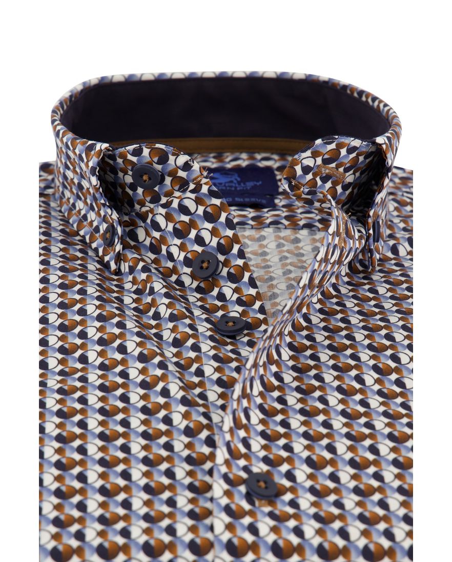 Eden Valley Modern Fit overhemd mouwlengte 7 bruin