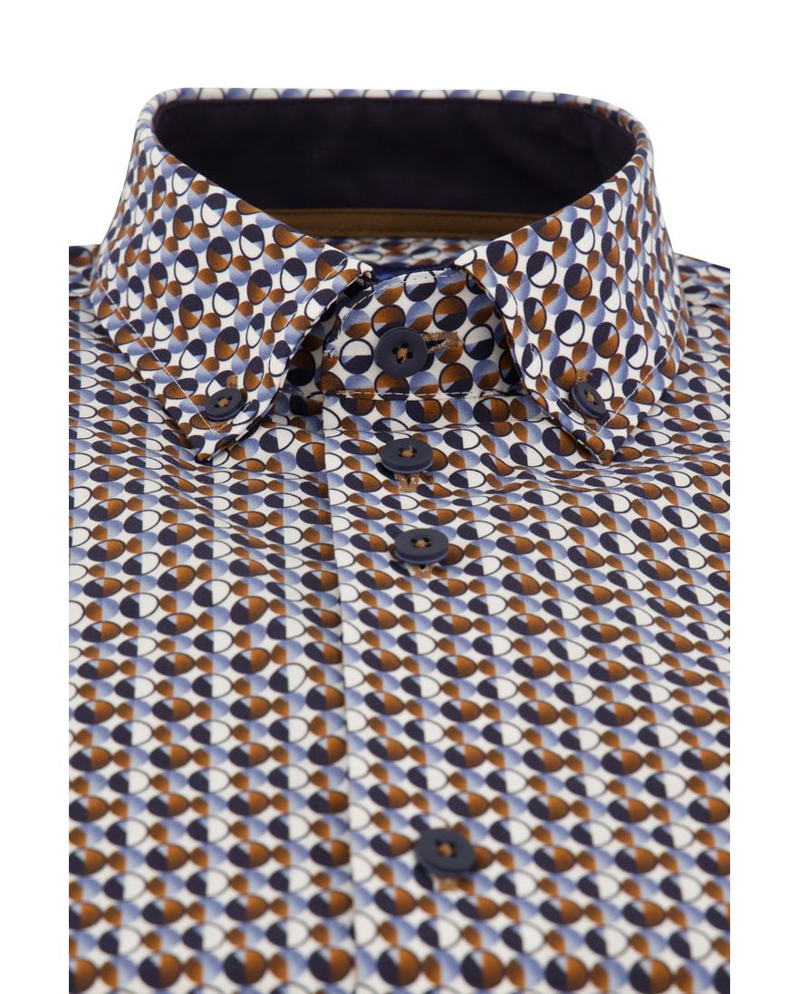 Eden Valley Modern Fit overhemd mouwlengte 7 bruin