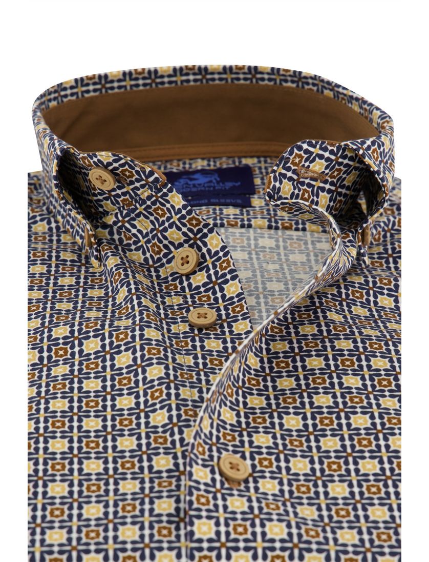 Eden Valley overhemd normale fit donkerblauw met print