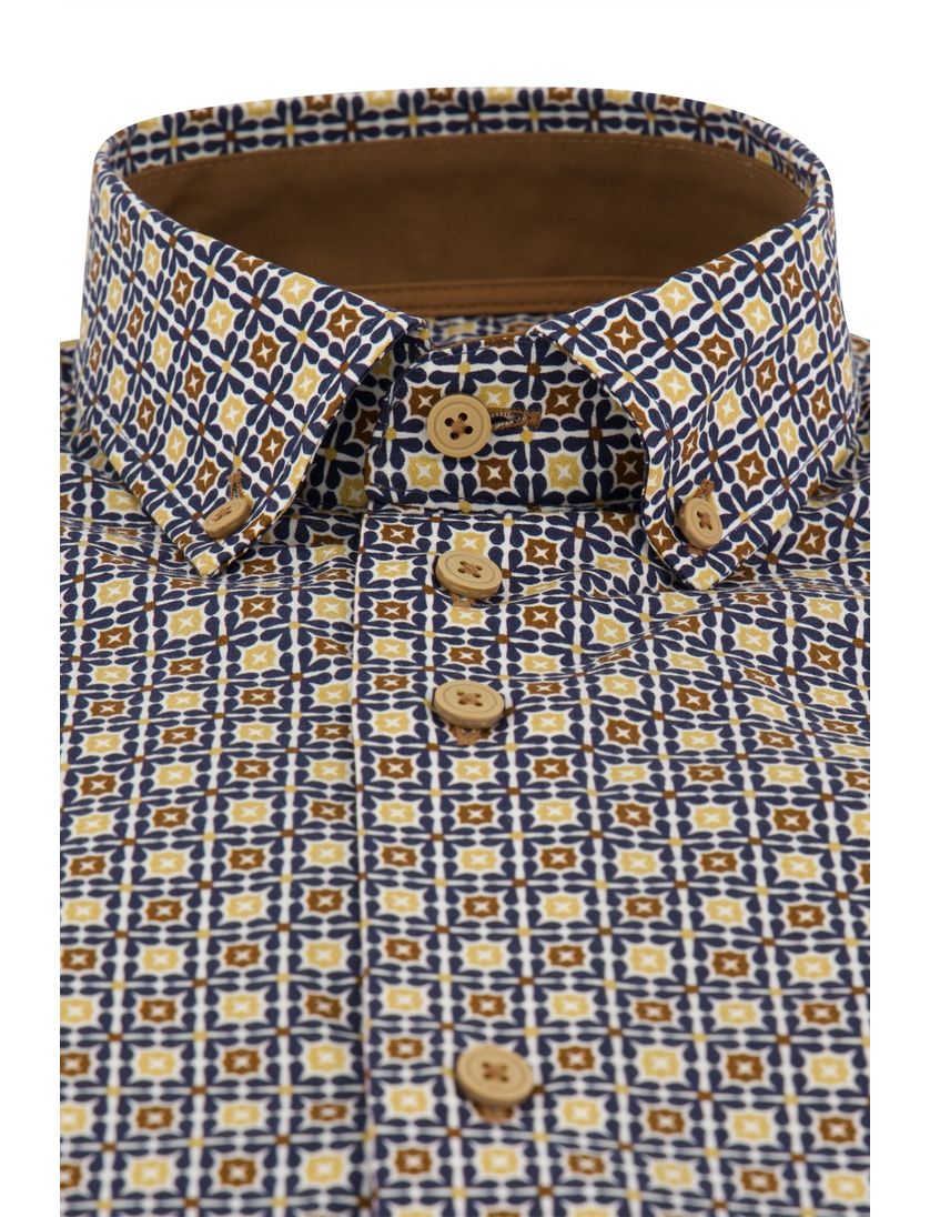 Eden Valley overhemd normale fit donkerblauw met print