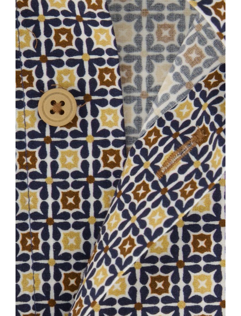 Eden Valley overhemd normale fit donkerblauw met print