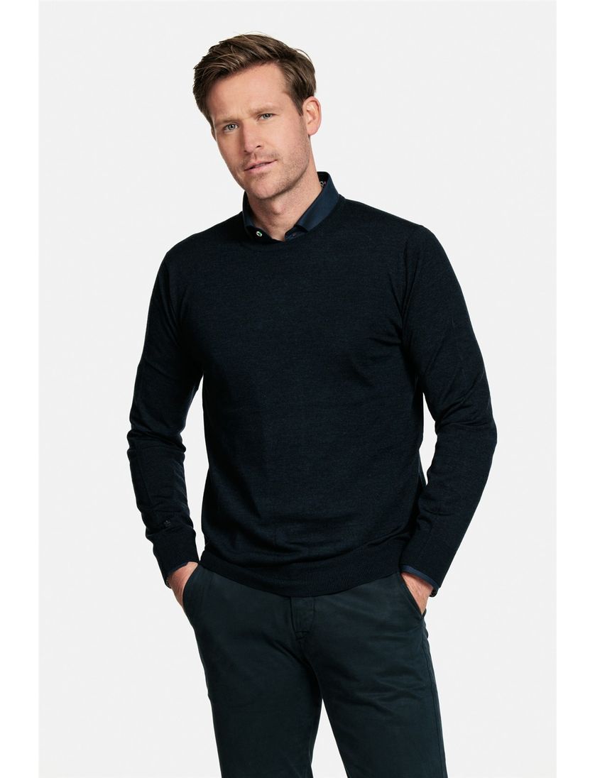 Thomas Maine donkerblauw ronde hals