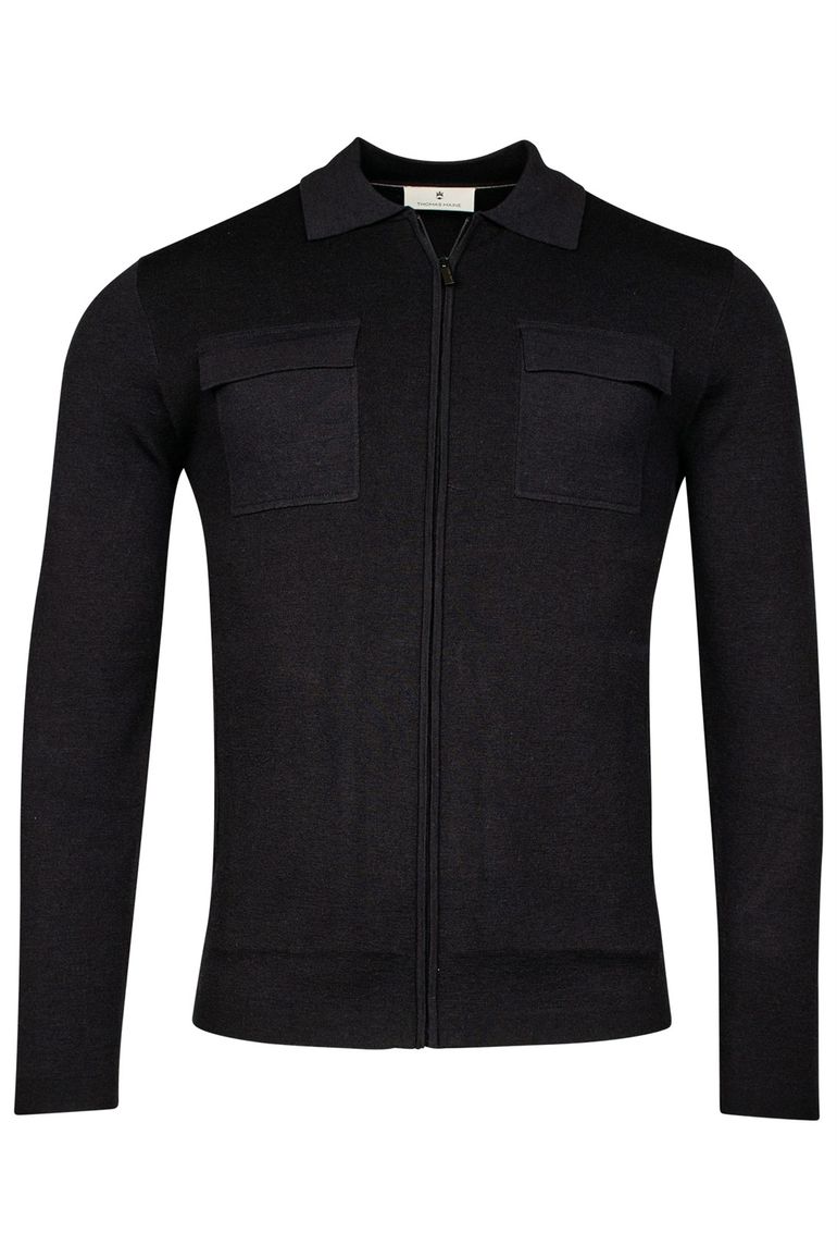 Thomas Maine vest donkerblauw borstzakken