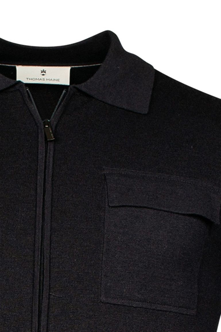 Thomas Maine vest donkerblauw borstzakken