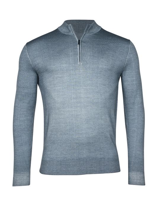 Thomas Maine trui blauw half-zip