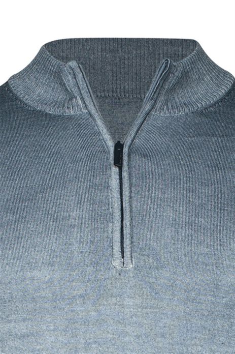 Thomas Maine trui blauw half-zip normale fit