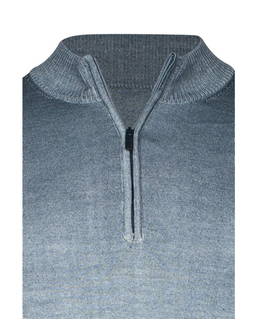 Thomas Maine trui blauw half-zip normale fit