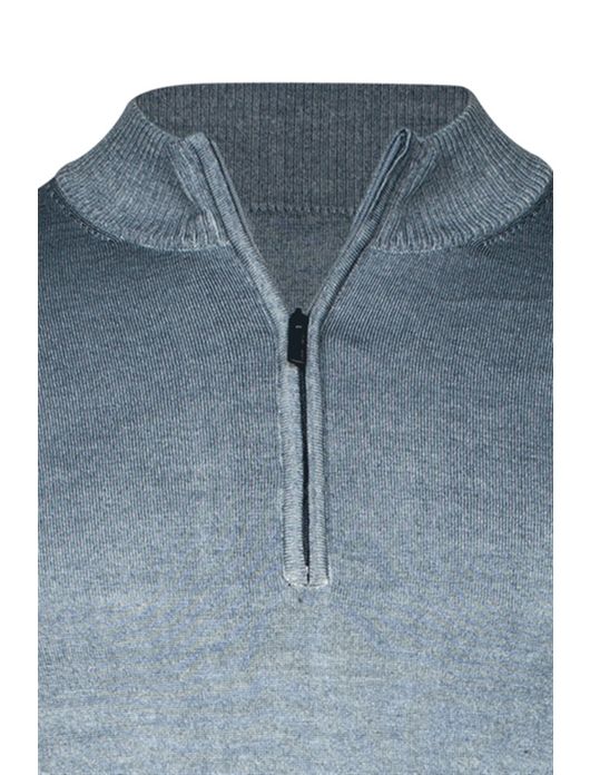 Thomas Maine trui blauw half-zip