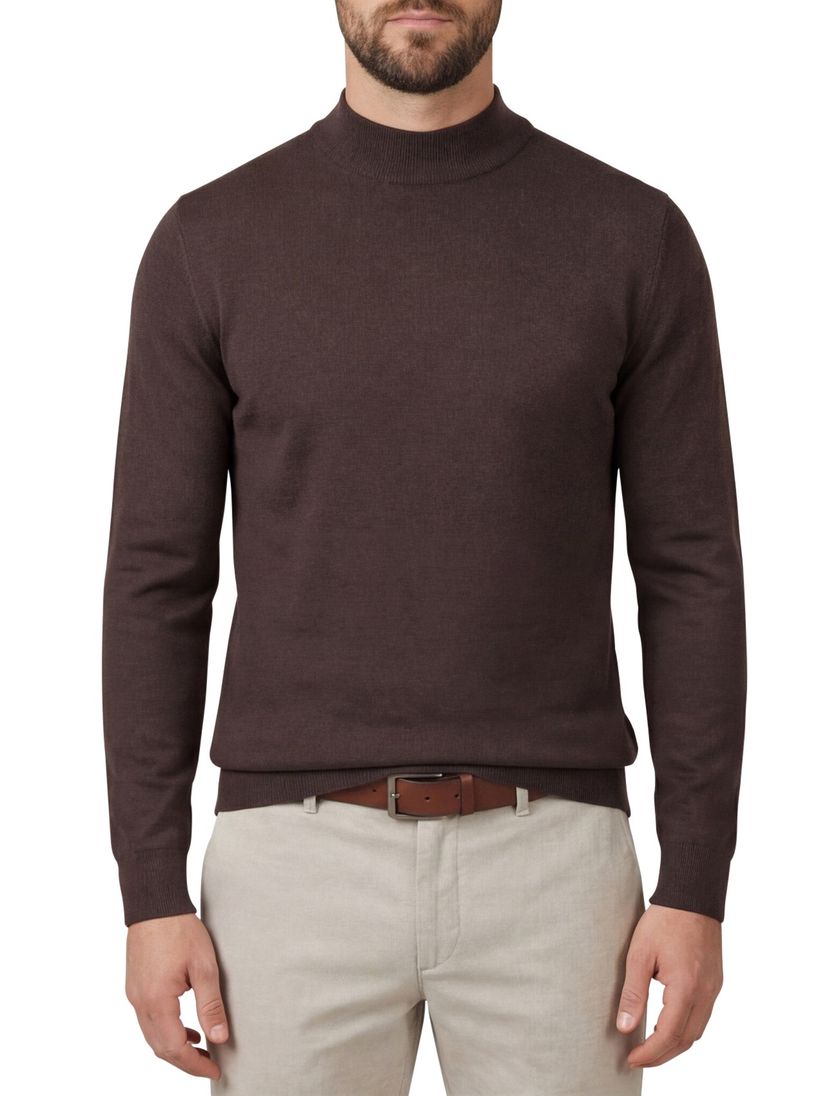 Thomas Maine turtleneck bruin normale fit 100% wol