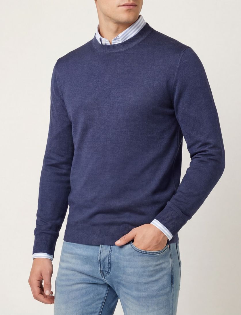 trui Thomas Maine blauw normale fit