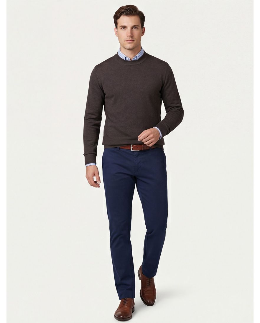 Thomas Maine trui bruin wol