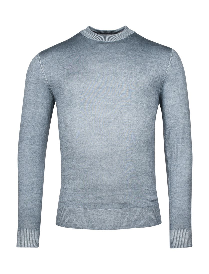 Thomas Maine turtle neck blauw effen normale fit 100% wol