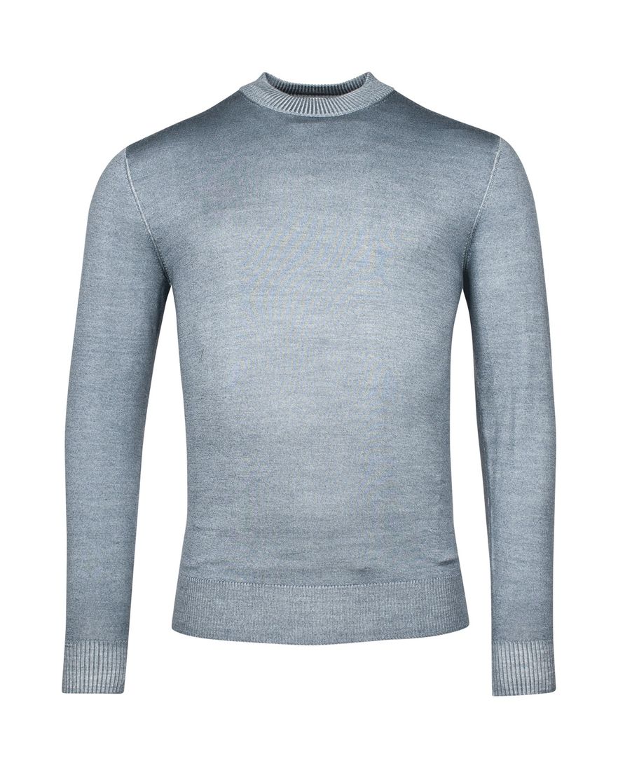 Thomas Maine turtleneck blauw effen normale fit wol