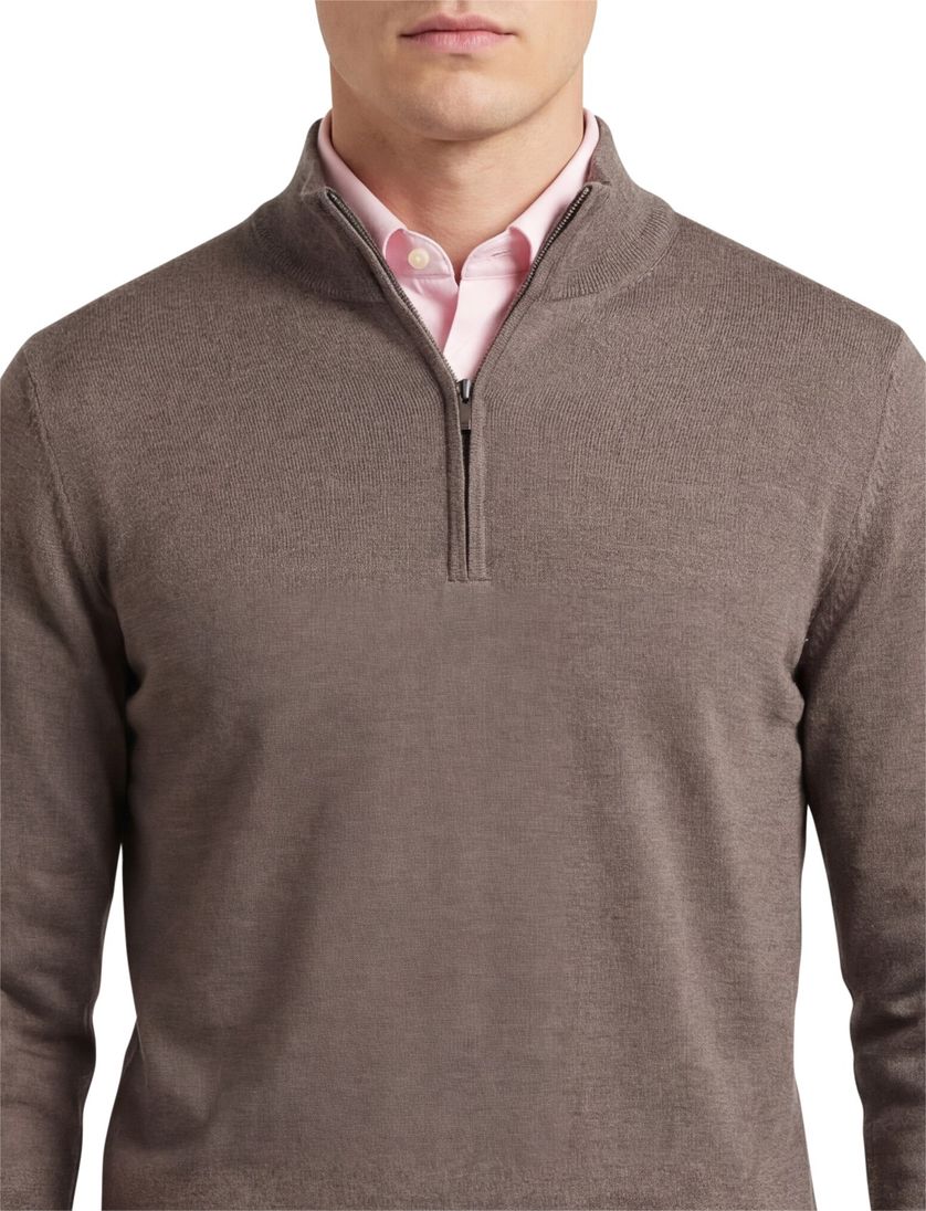 wollen trui Thomas Maine bruin normale fit