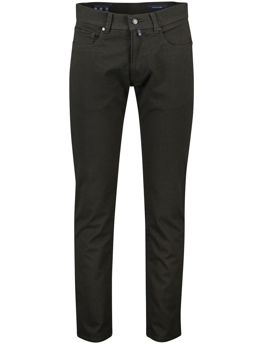 Pierre Cardin Lyon Tapered 5-pocket donkergroen effen