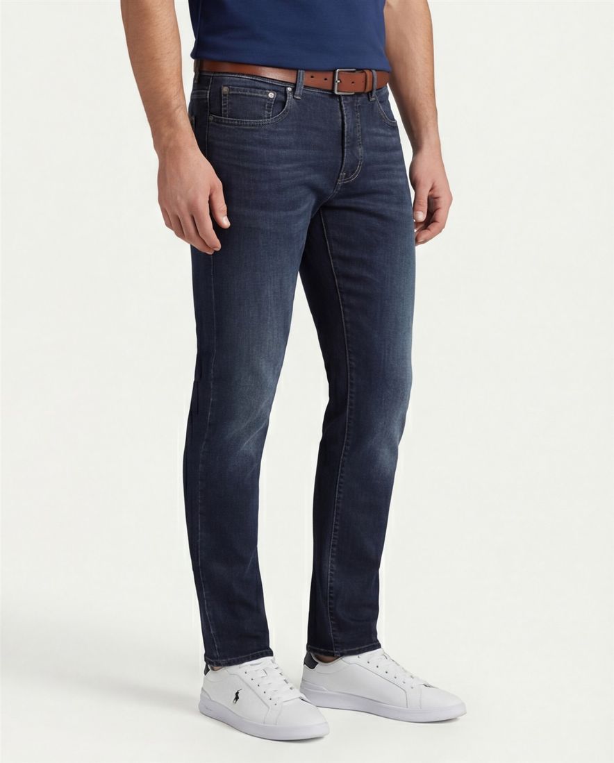Pierre Cardin jeans Lyon donkerblauw effen katoen