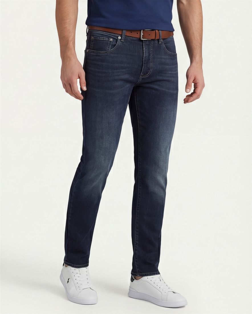 Pierre Cardin jeans Lyon donkerblauw effen katoen