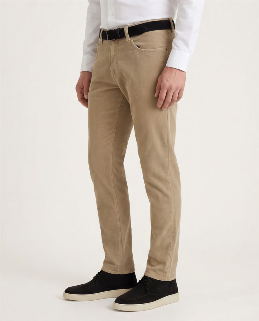 Finest Corduroy Pierre Cardin Lyon Tapered pantalon 5-p khaki