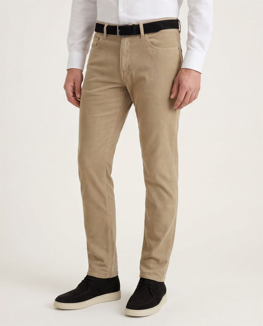 Finest Corduroy Pierre Cardin Lyon Tapered pantalon 5-p khaki