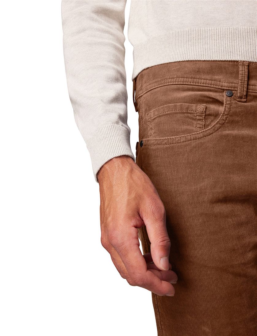 Pierre Cardin Lyon tapered fit broek bruin