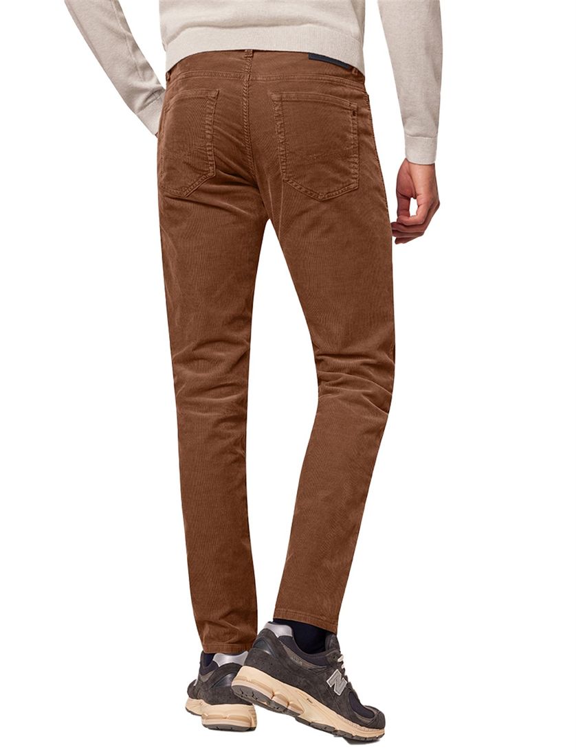 Pierre Cardin Lyon tapered fit broek bruin