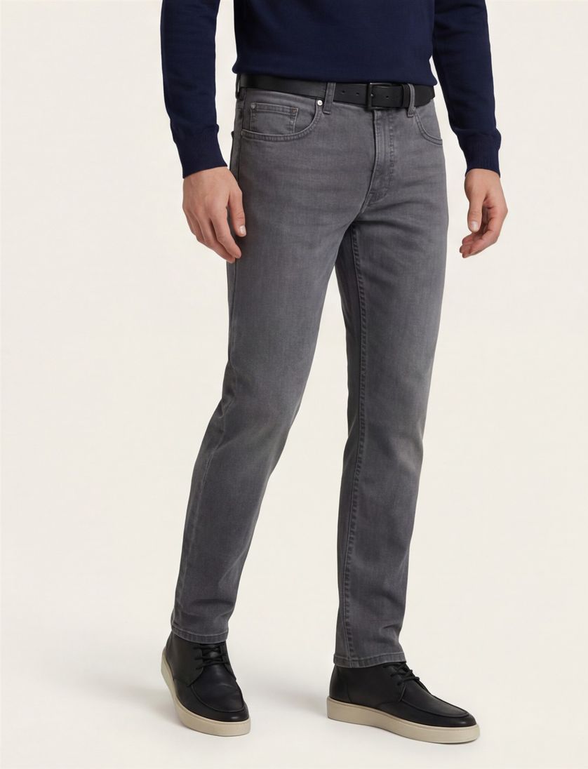 Pierre Cardin jeans grijs effen denim stretch Cardin Lyon