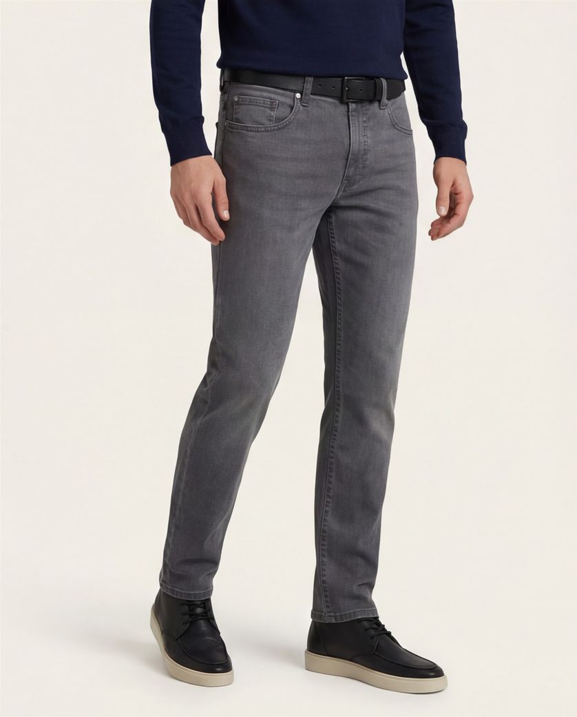Pierre Cardin jeans grijs effen denim stretch Cardin Lyon