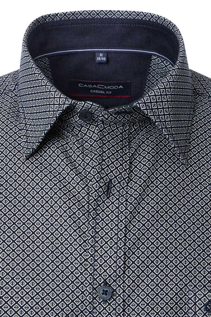 casual overhemd mouwlengte 7 Casa Moda groen geprint