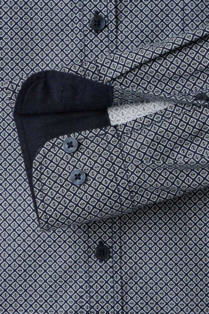 casual overhemd mouwlengte 7 Casa Moda groen geprint