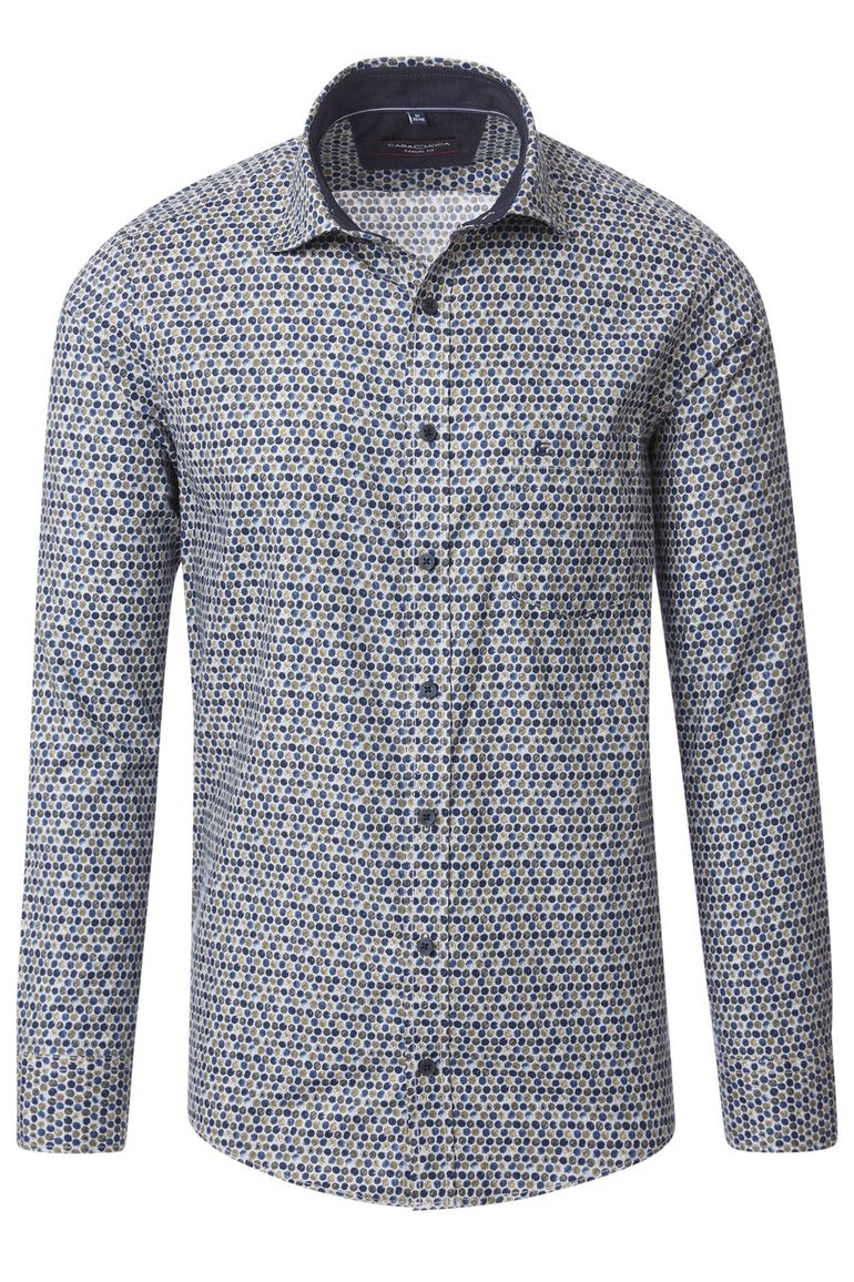 Casa Moda casual overhemd blauw met print