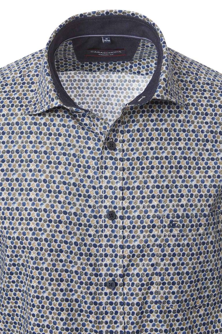 Casa Moda casual overhemd blauw met print