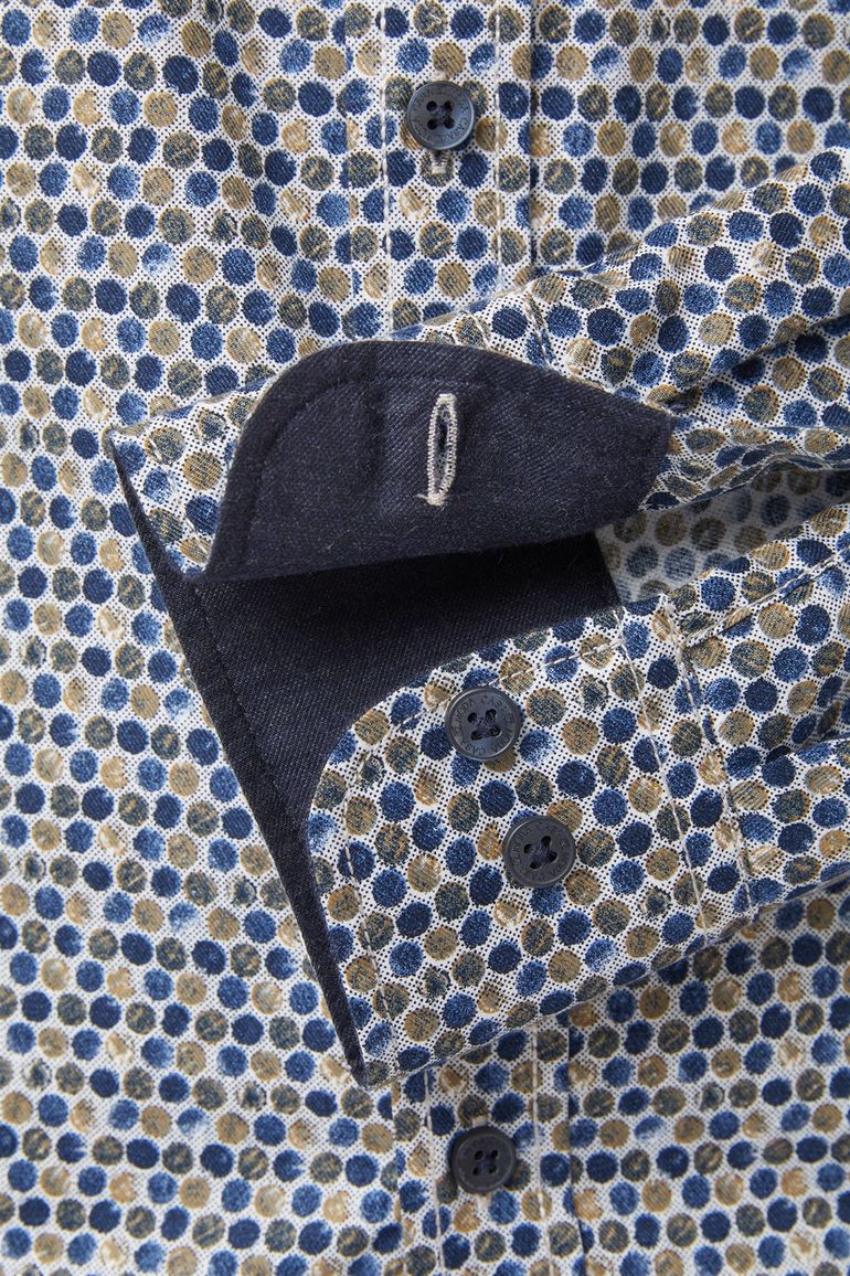 Casa Moda casual overhemd blauw met print