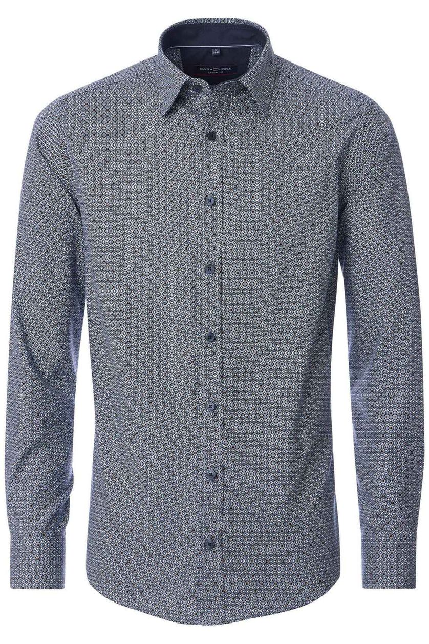 casual overhemd Casa Moda donkerblauw geprint