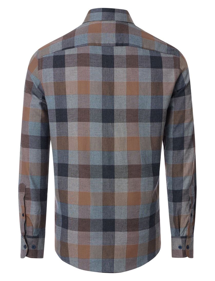 casual overhemd Casa Moda blauw geruit wijde fit