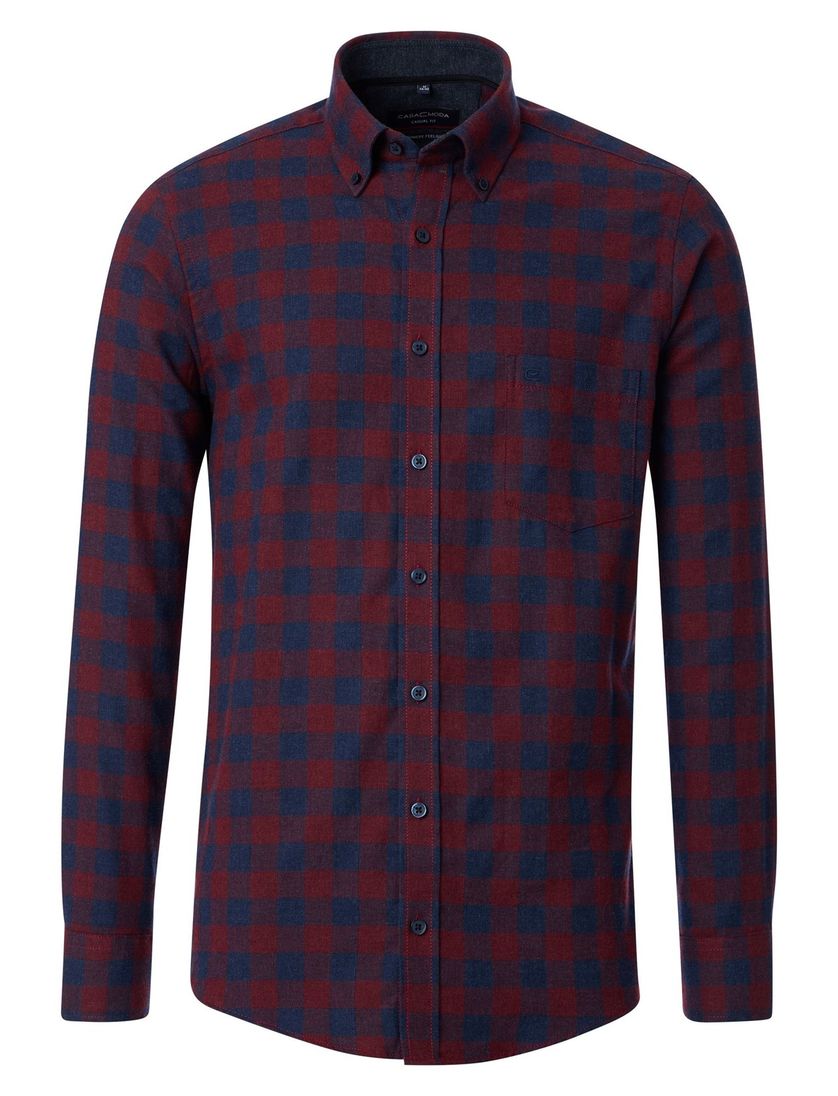 casual overhemd Casa Moda rood met borstzak