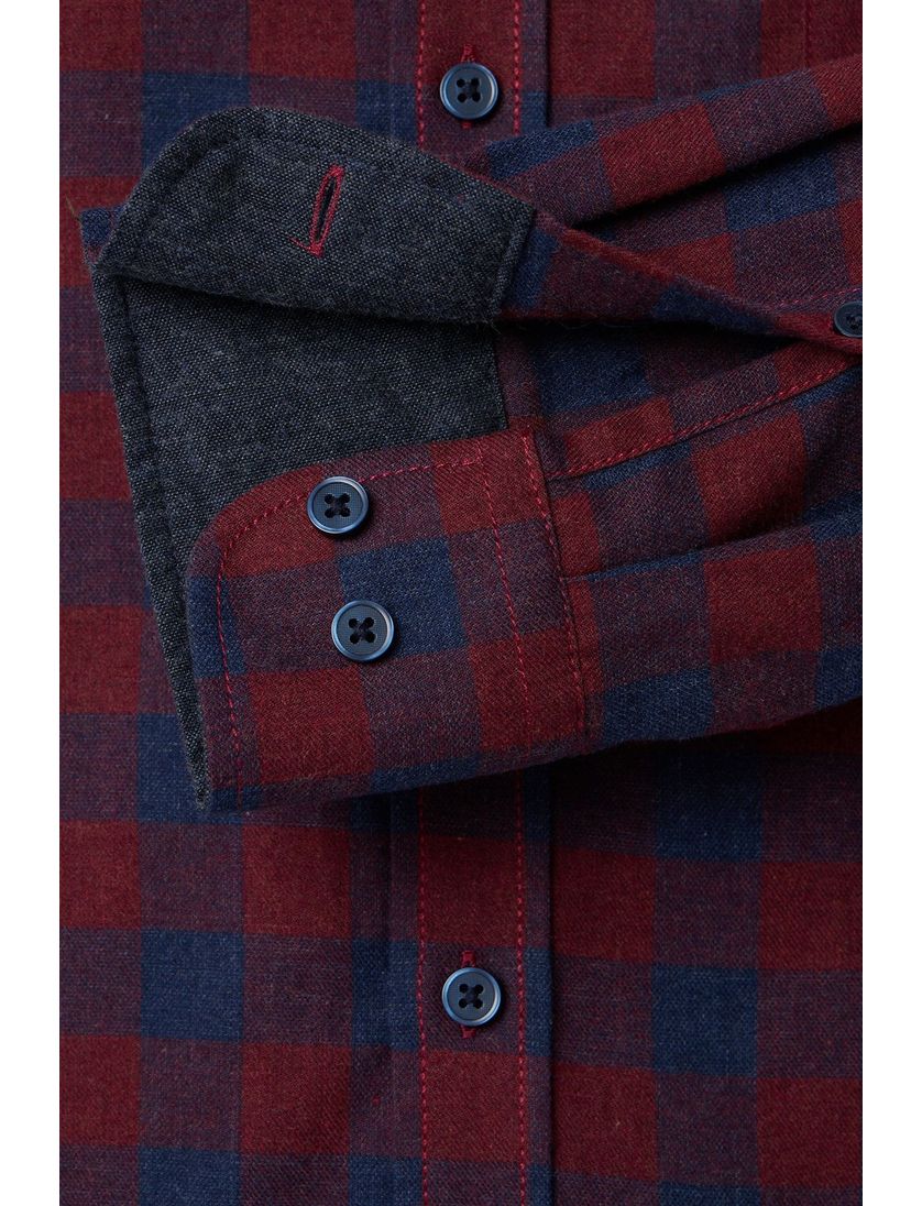 casual overhemd Casa Moda rood met borstzak