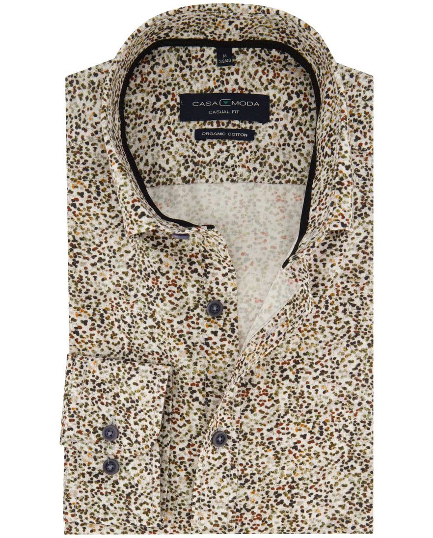 Casa Moda overhemd Casual Fit groen geprint