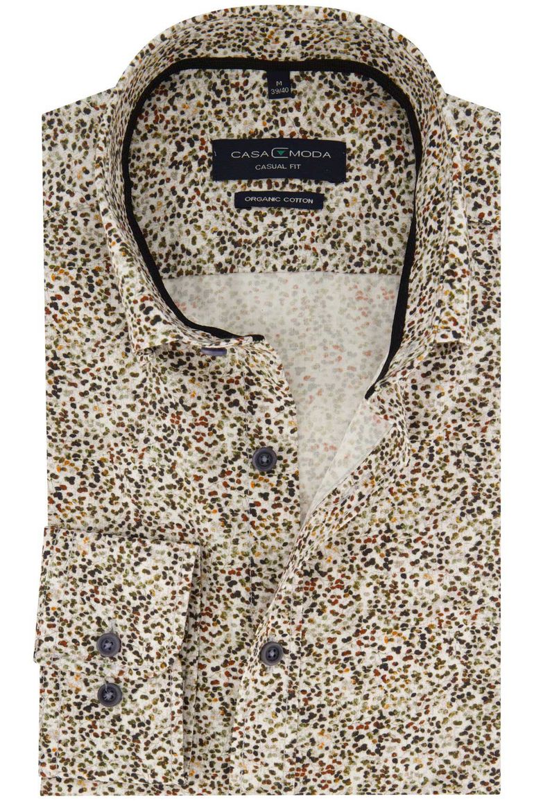 Casa Moda overhemd Casual Fit groen geprint