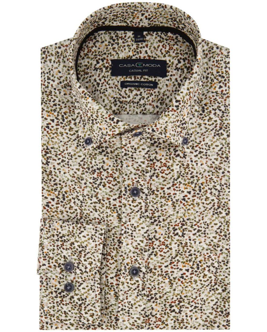 Casa Moda overhemd Casual Fit groen geprint