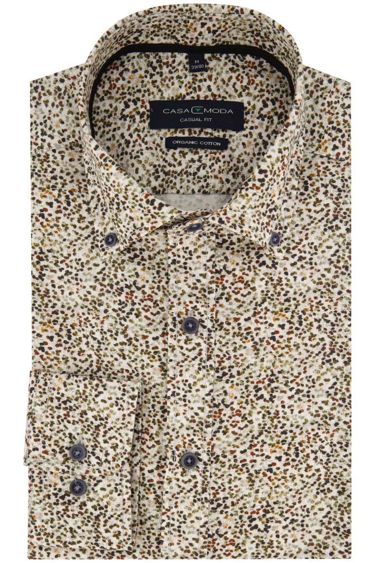 Casa Moda overhemd Casual Fit groen geprint