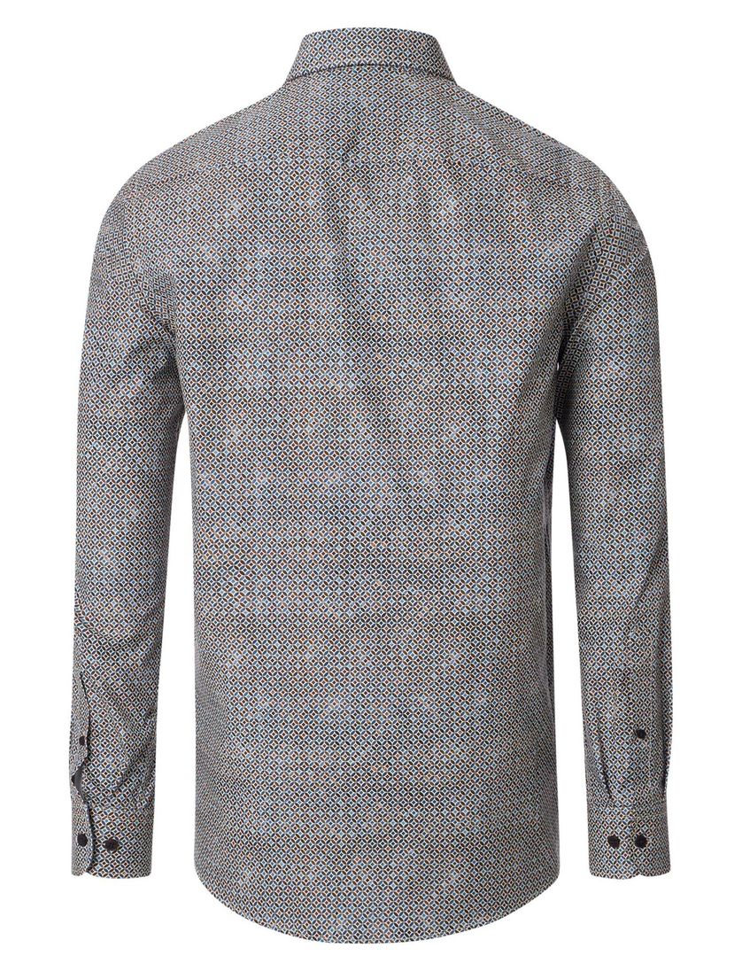 Overhemd Casa Moda bruin print 100% katoen