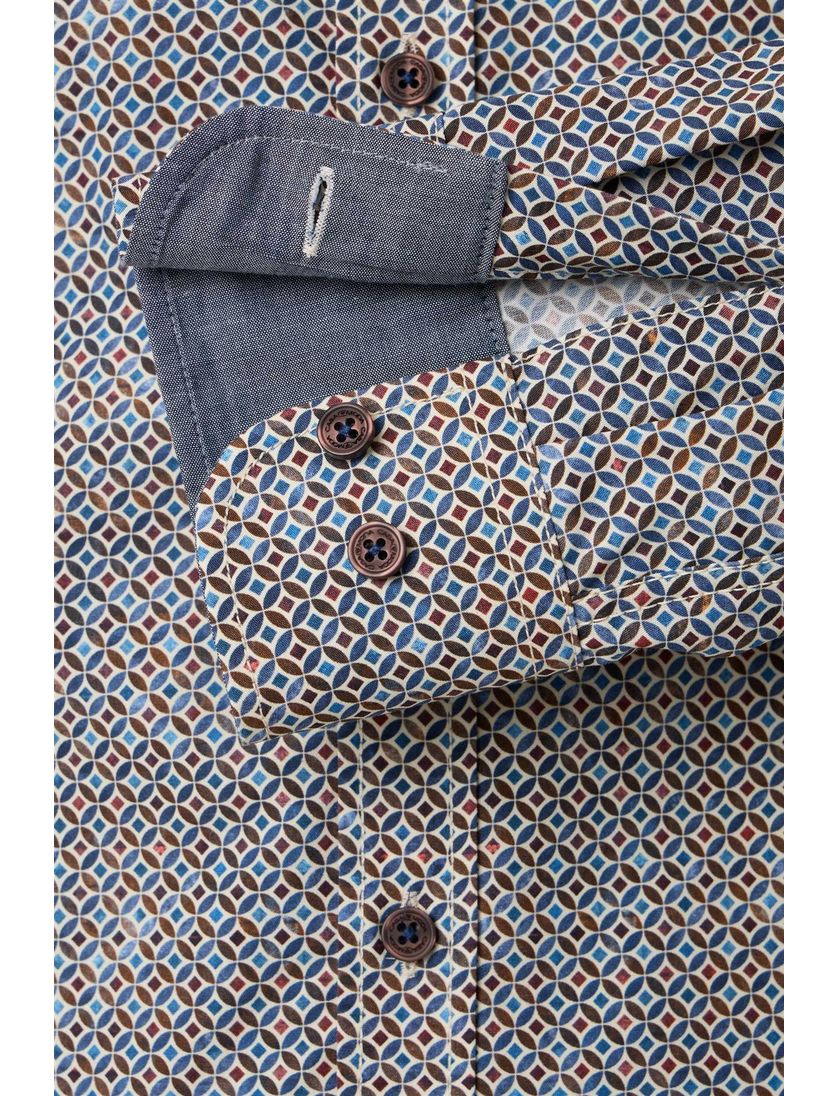 Overhemd Casa Moda bruin print 100% katoen