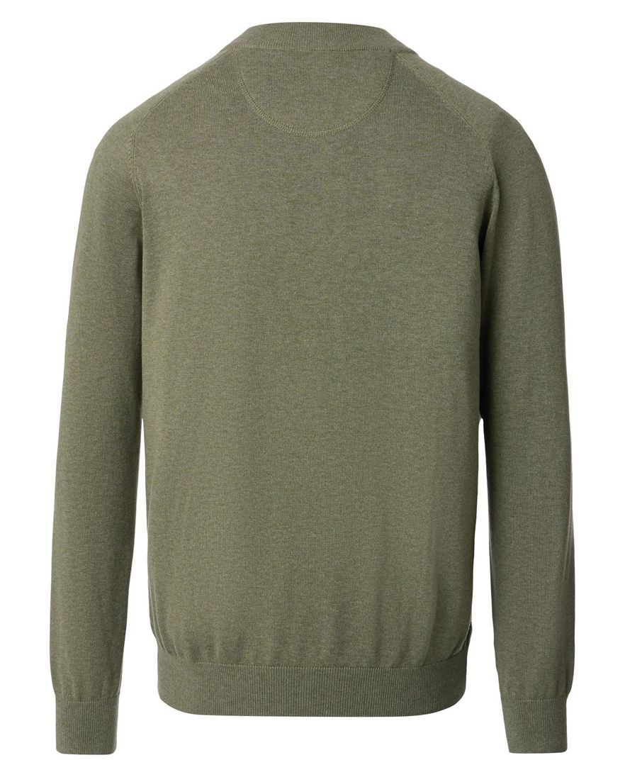 Casa Moda vest groen rits wijde fit gemêleerd